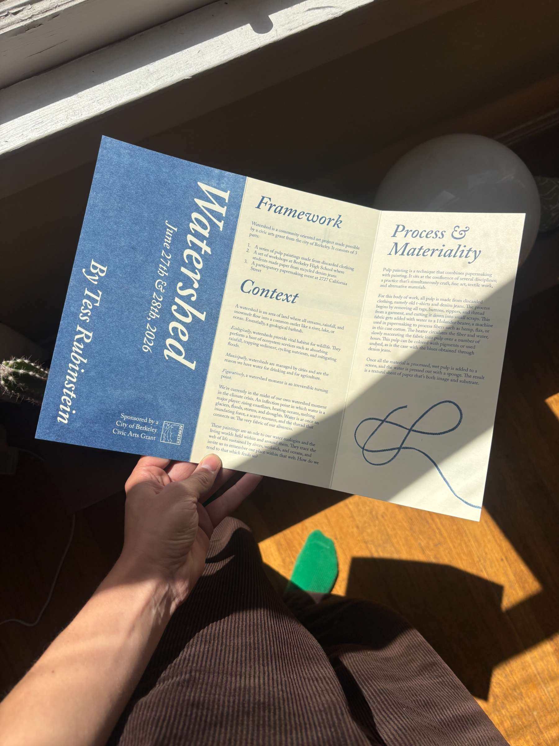 picture of the risograph printed flyer for the watershed exhibition