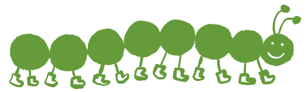 illustrated caterpillar as coming soon icon